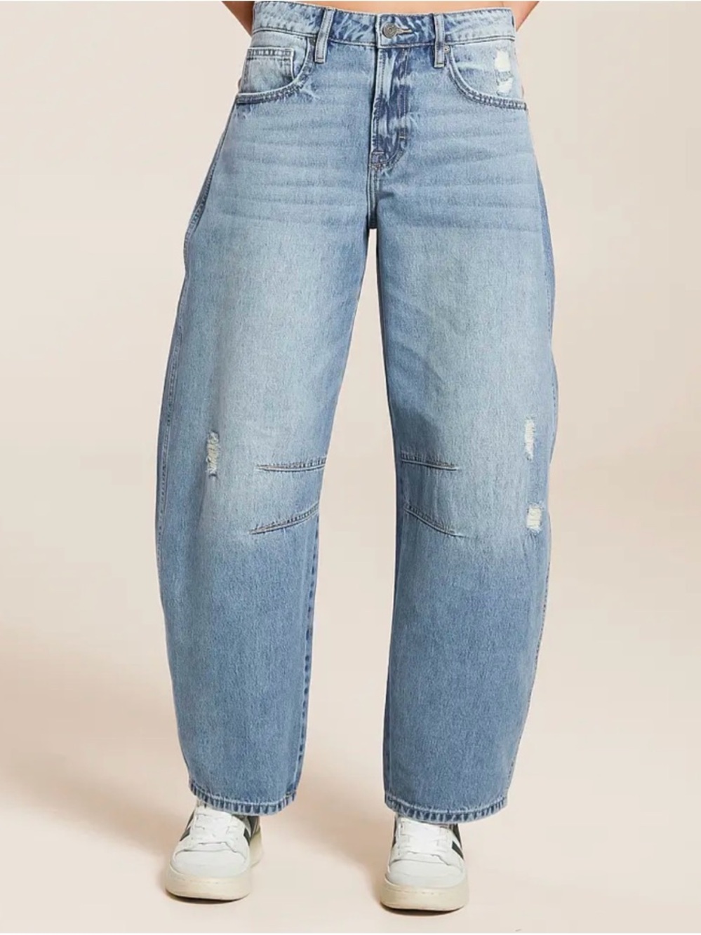 Hidden Jeans Alyx Baggy Jeans sz 30 Blue High‎ Rise Distressed barrel boho